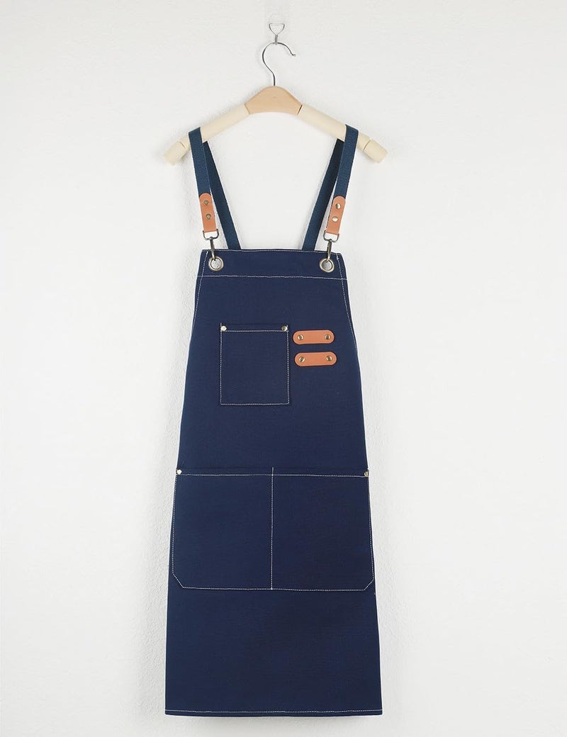 Duogoo Kitchen Chef Aprons for Women and Men with 3 Pockets for Cooking BBQ Bib Work - Image 2